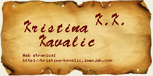 Kristina Kavalić vizit kartica
